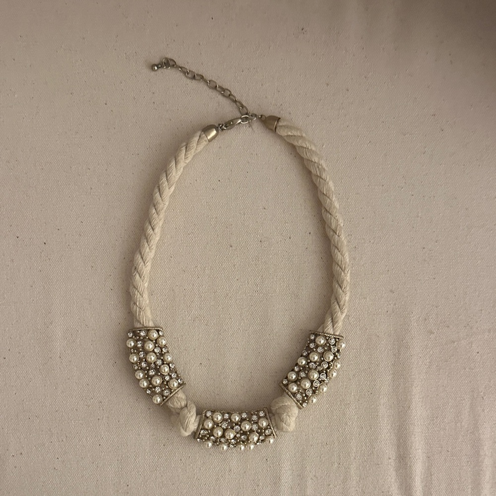 Statement Rope Cream Pearl Necklace